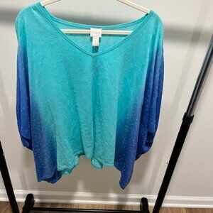 Radiant Sequins V-Neck Poncho